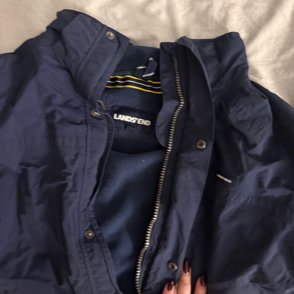 Vintage Lands' End Men’s dark blue coat